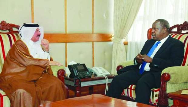 The Cabinet Secretary for the Ministry of Interior of Kenya, Fred Matiang'i, received a written message from HE the Prime Minister and Interior Minister Sheikh Abdullah bin Nasser bin Khalifa al-Thani, pertaining to the bilateral relations and ways of enhancing them. The message was handed over by Qatar's ambassador to Kenya Jabor bin Ali al-Dosari, during his meeting with the Kenyan Interior Secretary.