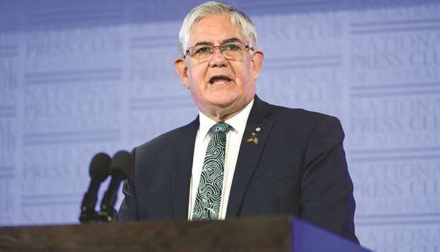 Minister for Indigenous Australians Ken Wyatt speaks at the National Press Club in Canberra yesterday.