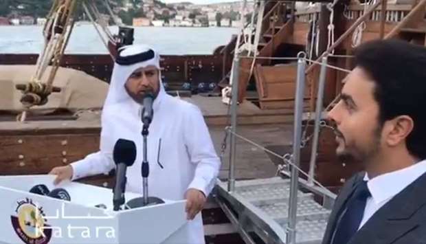 Dr Khalid bin Ibrahim al-Sulaiti speaking at the launch ceremony.