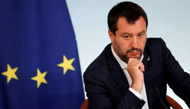 Italian Deputy Prime Minister Matteo Salvini attends a joint news conference following a cabinet meeting in Rome, Italy, June 11