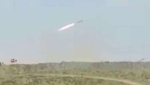 A missile being fired by Iranu2019s elite Revolutionary Guards
