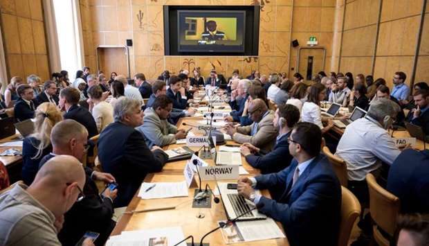 A general view of the meeting hold by the United Nations on the Ebola disease in Democratic Republic of Congo in Geneva