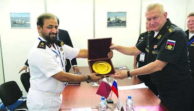 The Commander of the Amiri Naval Forces, Major General Abdullah bin Hassan al-Sulaiti, on Tuesday met the Commander-in-Chief, Russian Federation Navy, Admiral Vladimir Korolev, on the sidelines of the maritime exhibition currently being held in the Russian city of St Petersburg. During the meeting, they reviewed the military relations between Qatar and Russia and means of enhancing them.