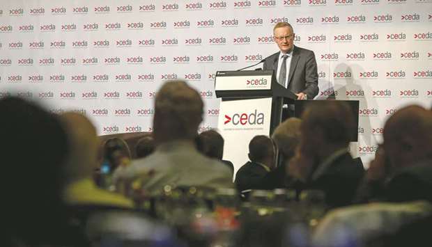 Philip Lowe, governor of the Reserve Bank of Australia, speaks during a press conference in Sydney.