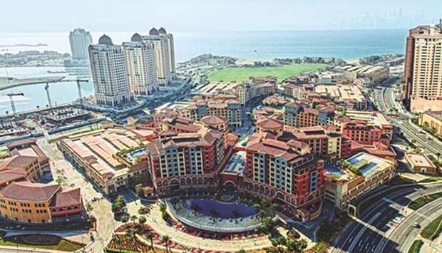 An aerial view of a portion of The Pearl-Qatar. File picture