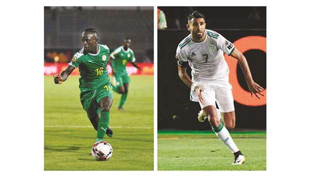 Senegalu2019s forward Sadio Mane (left) and Algeriau2019s striker Riyad Mahrez will go head to head in the Africa Cup of Nations final. (AFP)