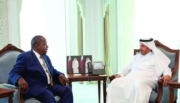 HE the Prime Minister and Minister of Interior Sheikh Abdullah bin Nasser bin Khalifa al-Thani met Wednesday with Kenya's Secretary of the Ministry Interior, Dr Fred Matiang'i, and his accompanying delegation, on the occasion of their visit to the country. During the meeting, they reviewed bilateral relations and means of strengthening them, especially in the security fields, in addition to discussing a number of issues of mutual interest.
