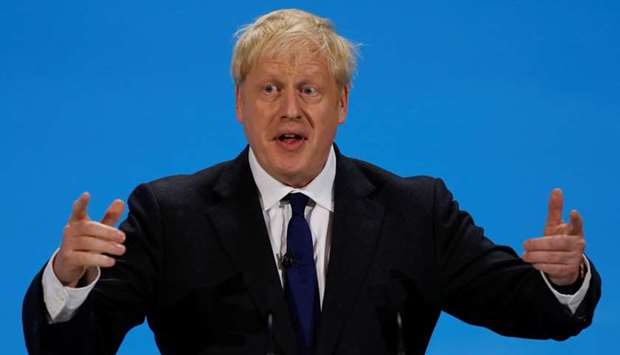 Boris Johnson, a leadership candidate for Britain's Conservative Party, speaks during a hustings event in London