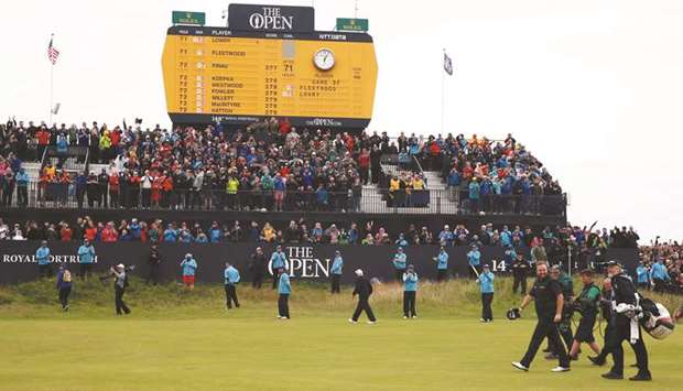 Republic of Irelandu2019s Shane Lowry on the 18th hole during the final round of the 148th Open Championship at the Royal Portrush Golf Club, Portrush, Northern Ireland. (Reuters)
