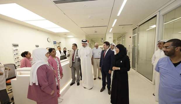 HE the Minister of Public Health Dr Hanan Mohamed al-Kuwari visiting the SICU