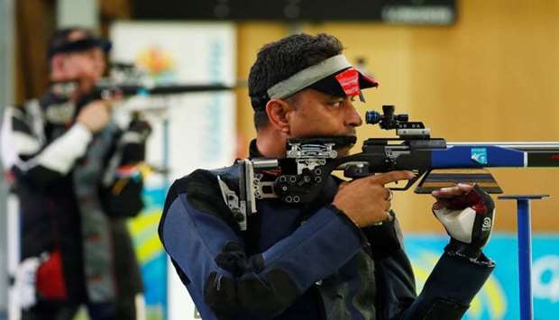 India's Sanjeev Rajput participates in Men's 50m Rifle 3 Positions in Gold Coast 2018 Commonwealth Games, Brisbane, Australia. April 14, 2018 file picture