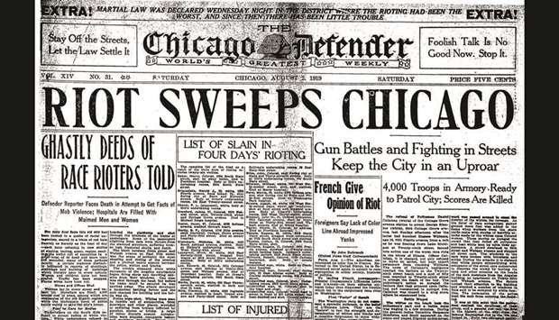 BLAST FROM THE PAST: An edition of The Chicago Defender captures the fragility of the time.