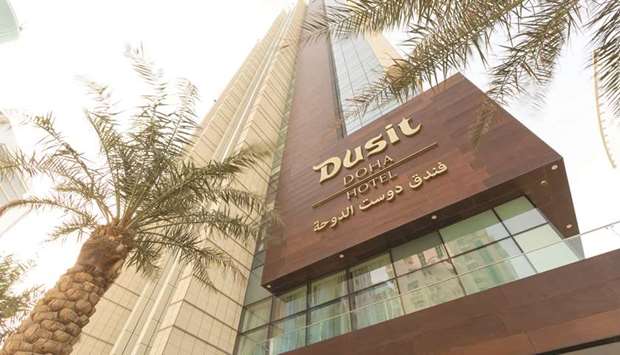 An outer view of Dusit  Doha Hotel.