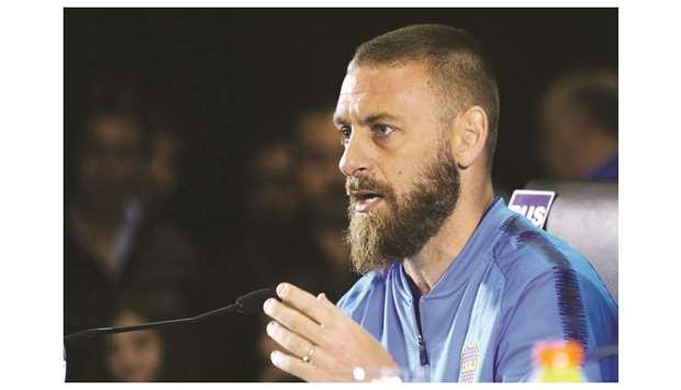 Boca Juniorsu2019 new signing Daniele De Rossi speak during the press conference in Buenos Aires, Argentina. (Reuters)