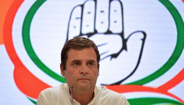 In this file photo taken on May 23, 2019 Indian National Congress Party president Rahul Gandhi looks on during a press conference in New Delhi. AFP