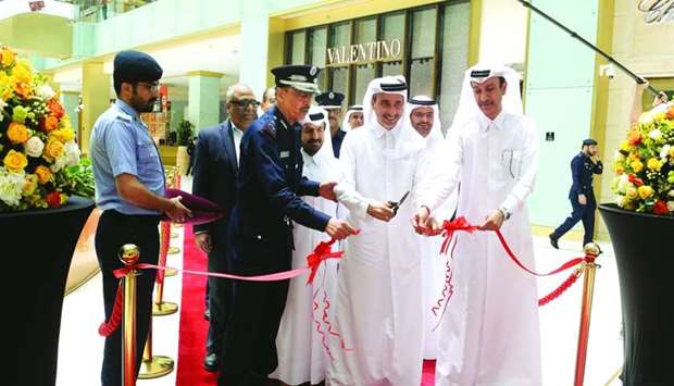 HE the Minister of Culture and Sports Salah bin Ghanem bin Nasser al-Ali, HE the Director of Public Security Staff Major General Saad bin Jassim al-Khulaifi and other dignitaries at the inauguration of the exhibition.