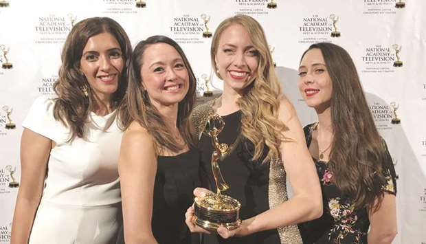 Some members of the AJ+ team that produced the award-winning story.