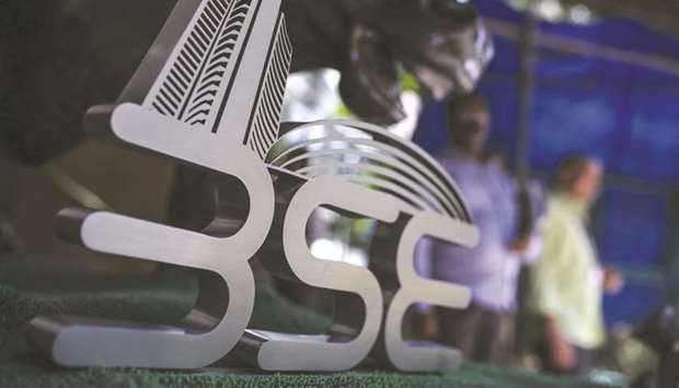 Signage for the Bombay Stock Exchange (BSE) is displayed at the bourseu2019s building in Mumbai.