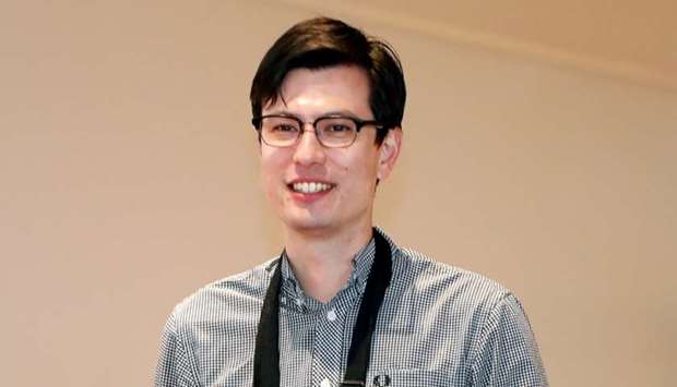 Australian student Alek Sigley, 29, who was detained in North Korea, arrives at Haneda International Airport in Tokyo, on July 4.