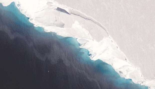 An aerial view of Thwaites glacier, which shows growth of gaps between the ice and bedrock. PICTURE: Nasa/OIB/Jeremy Harbeck
