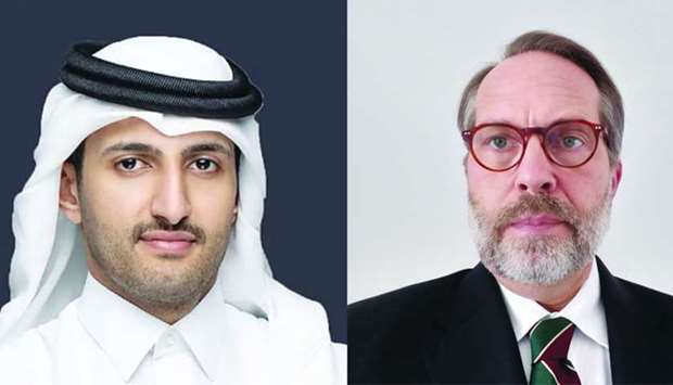 IPA Qatar CEO Sheikh Ali Alwaleed al-Thani (L), EU Minister Counsellor to Qatar Alar Olljum.