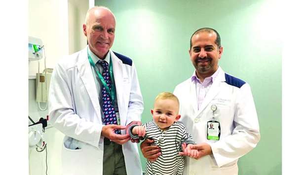 Ahmed with Dr Ian Pople and Dr Khalid al-Kharazi, in a photo taken in February.