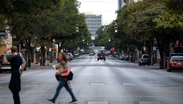 Downtown streets are seen nearly empty on July 14, in Austin, Texas. Austin public health officials reported 657 new cases of Covid-19 in Travis County on Monday