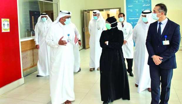 HE the Minister of Public Health Dr Hanan Mohamed al-Kuwari meets officials at  Mesaieed Hospital