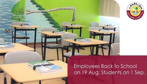 Back to Schools: Teachers by August 19, students on September 1rnrn