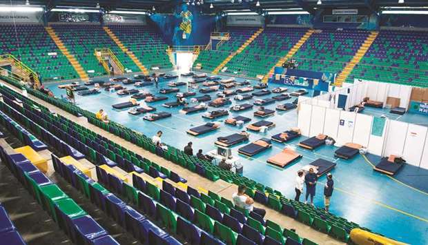 Costa Rican authorities have turned a gym into a shelter for the homeless amid the Covid-19 pandemic, in San Jose. Authorities have also announced the most severe restrictions during the pandemic to contain a strong outbreak of Covid-19 in the last two weeks.