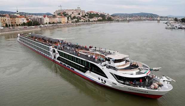 The NickoVision river cruise ship arrives following the coronavirus disease (COVID-19) outbreak in Budapest, Hungary