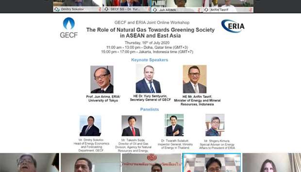 GECF organises joint online workshop with ERIA on natural gas role in Asean, East Asia