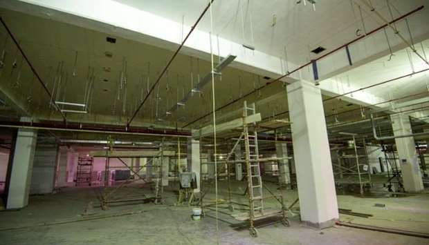 An interior view of the under construction Al Meshaf Health Centre.
