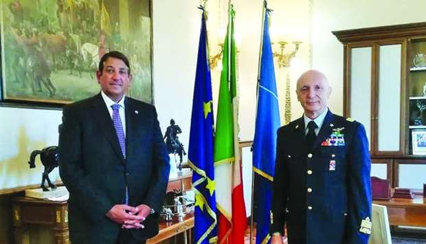 Italian Chief of Defence Staff meets Qatar's ambassadorrnrn