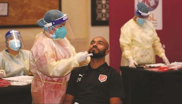Al Duhailu2019s Ali Afif undergoes coronavirus test.