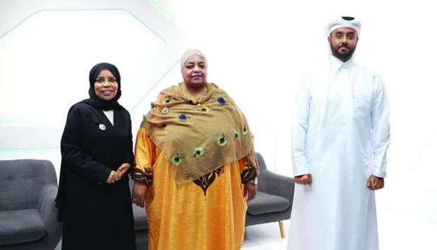 Tanzanian ambassador to Qatar Fatma Mohamed Rajab (centre) is joined by KON founder & chairman Mohamed R Massani and KON partner & chairperson Hissa al-Suwaidi.