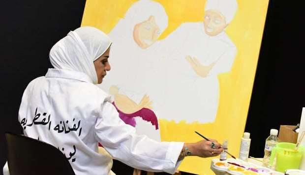 As an artist, I continue to spread a positive message among the community by painting to show how Qatar is avoiding the bad words used against it by the blockading countries. u2014 Lina al-Aali