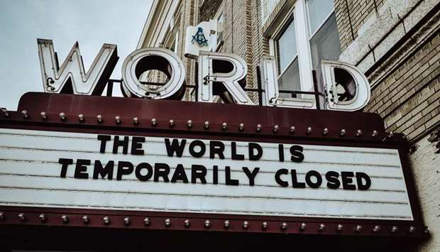 SHUT: A quite descriptive view of the state of cinema these days: a theatre named World is shut down owing to the pandemic.