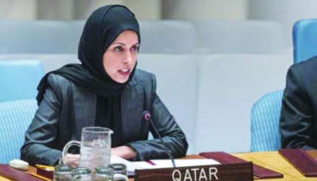 HE Qatar's Permanent Representative to the United Nations ambassador Sheikha Alya Ahmed bin Saif al-Thani