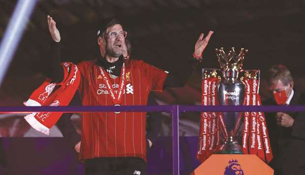 Under manager Jurgen Klopp, Liverpool wrapped up the Premier League title with a record seven games remaining and finished the season 18 points ahead of second-placed Manchester City. (AFP)
