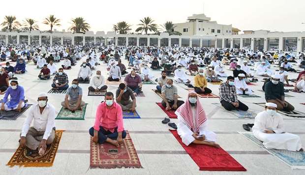 Eid prayer at Ali Bin Ali Masjid, Nuaija, Doha. PHOTO: Naushad Thekkayil