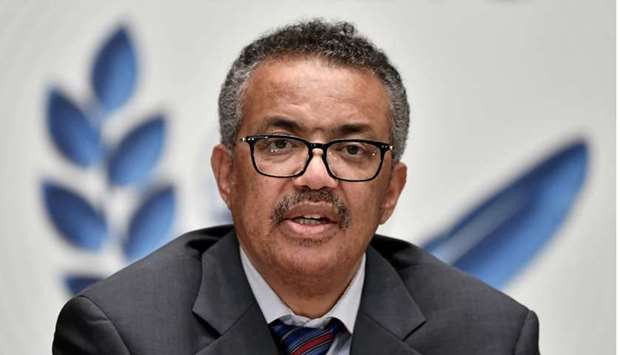 World Health Organization (WHO) Director-General Tedros Adhanom Ghebreyesus attends a news conference organized by Geneva Association of United Nations Correspondents (ACANU) amid the Covid-19 outbreak, caused by the novel coronavirus, at the WHO headquarters in Geneva Switzerland July 3