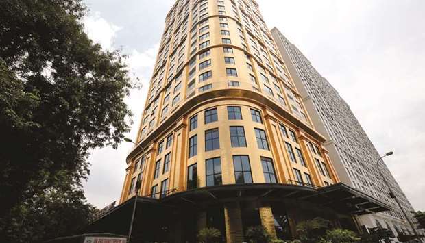 A view of the newly-inaugurated Dolce Hanoi Golden Lake hotel, in Hanoi yesterday.