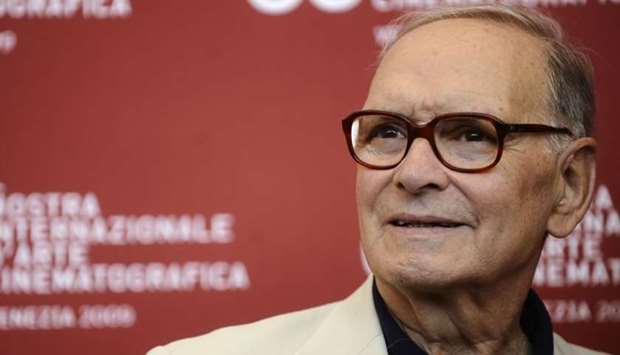 Ennio Morricone poses during the photocall of ,Baaria, at the Venice film festival on September 2, 2009.