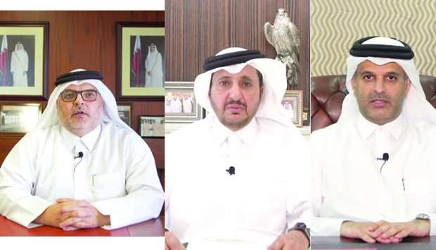 The president of Public Works Authority (Ashghal), Dr Engineer Saad bin Ahmed al-Mohannadi, Qatar Chamber chairman Sheikh Khalifa bin Jassim al-Thani and Dr Sheikh Thani bin Ali al-Thani attending the conference.