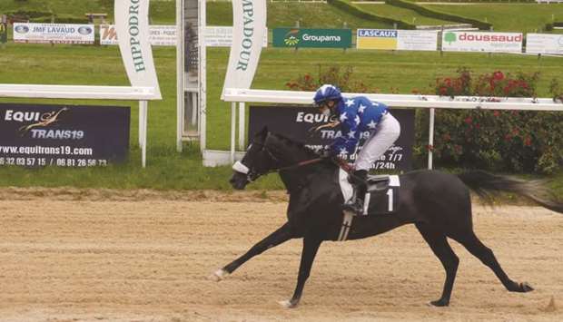 Laurie Foulard rides Sayaad to Prix De Bournazel victory in Pompadour, France, on Sunday. (Maxime Dupuis)