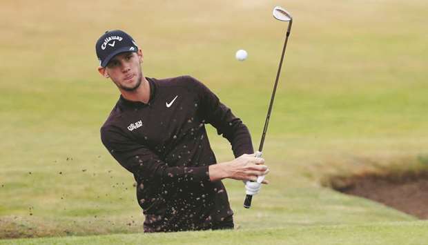 Belgiumu2019s Thomas Pieters in action during the second round of the 147th Open Championship in Carnoustie, Britain, on July 20, 2018. (Reuters)