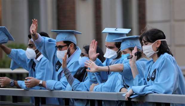 FILE PHOTO: Graduates gather at Columbia University