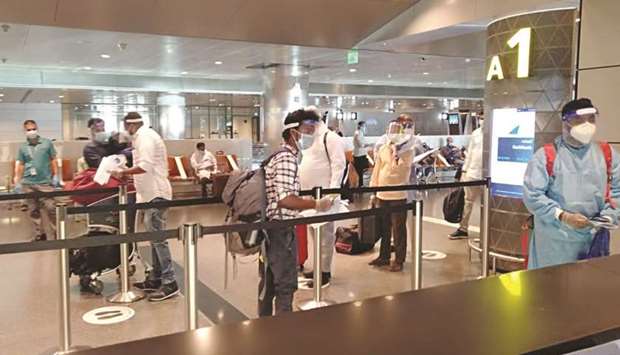 Kozhikode-bound passengers at HIA on Thursday.rnrn