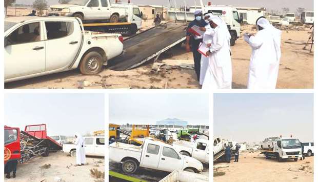 The campaign is being carried out by the committee to remove abandoned vehicles, the mechanical equipment department and the general cleanliness department in co-operation with Al Shamal Municipality.